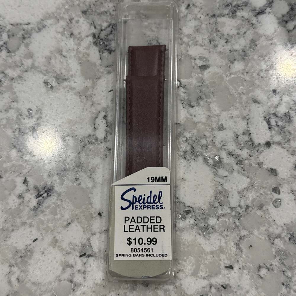 Speidel Express Watch Band - 19 MM Brown Padded Leather NOS